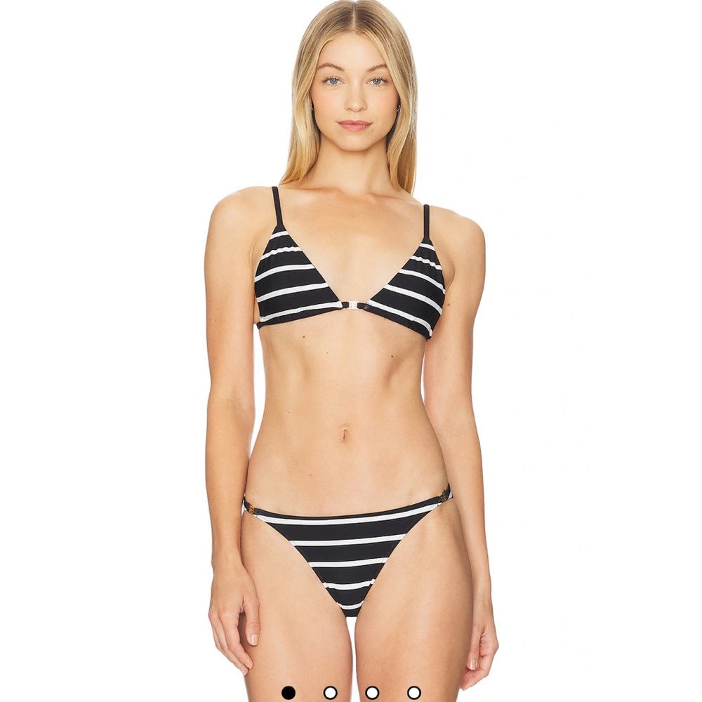 Anine Bing Black and White Striped Bikini NWT
